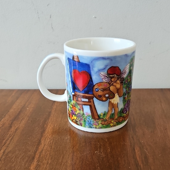 Starbucks Other - Vintage Starbucks Floral Painting Cupid Coffee Mug Made In Taiwan